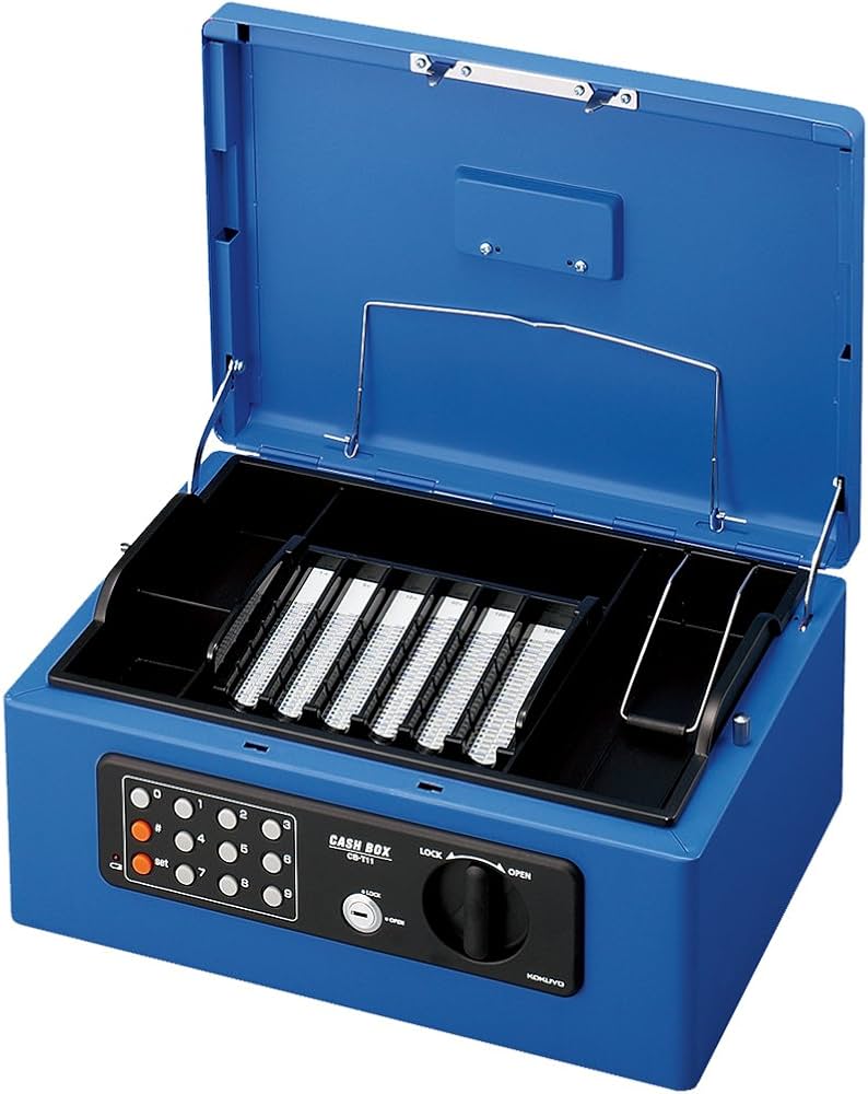 Amazon | コクヨ 手提げ金庫 テンキー付 青 A4 CB-T11B | 金庫・金庫