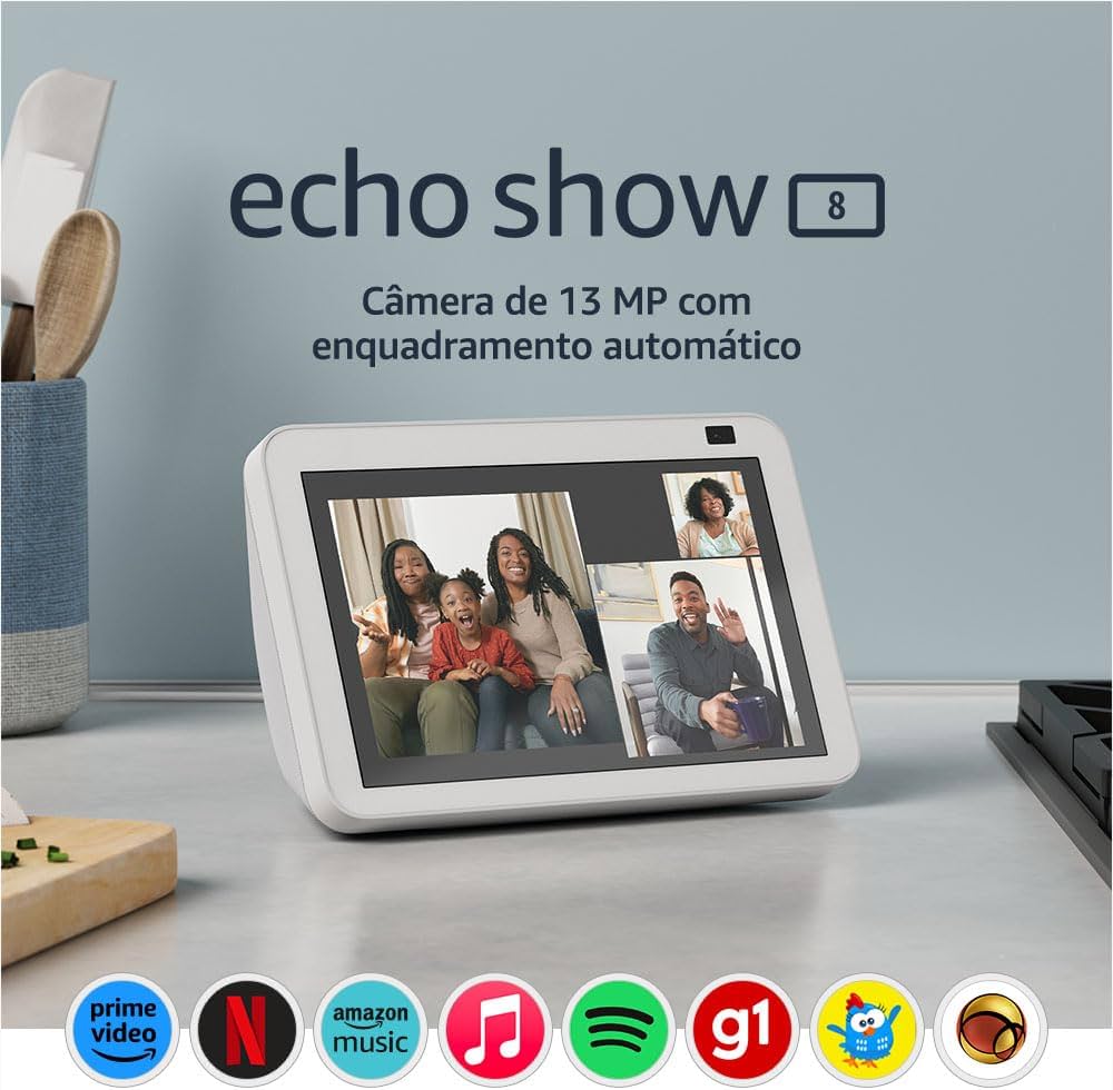 Echo Show 8 (2ª Geração, versão 2021): Smart Display HD de 8