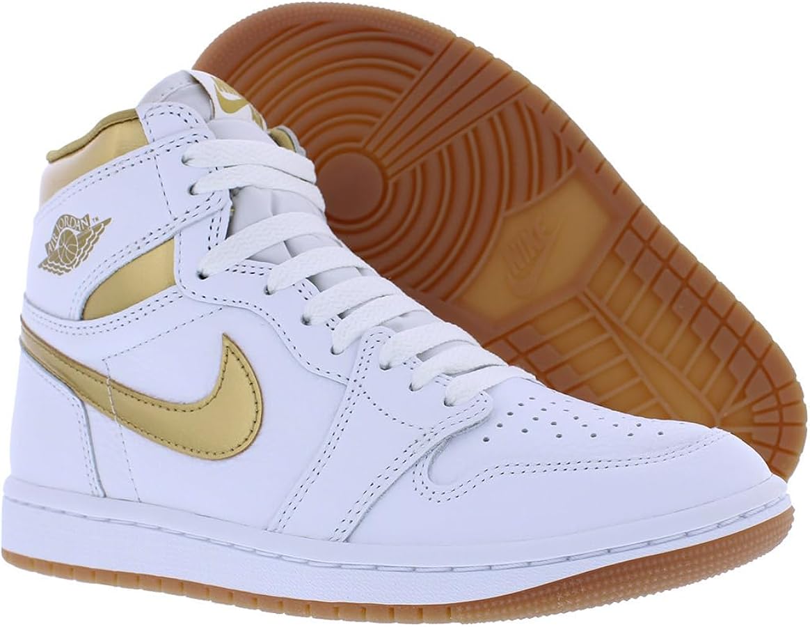 Nike Women's Air Jordan 1 Retro High OG Sneaker, Metallic Gold