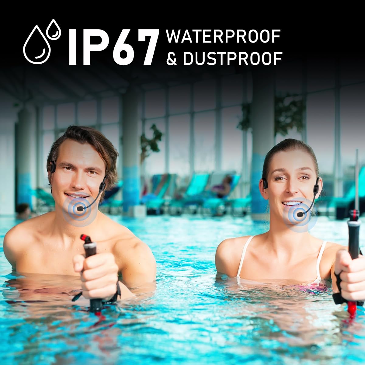 Amazon.co.jp: KIMAFUN 完全防水ワイヤレスマイク 2人用 2.4Gヘッド