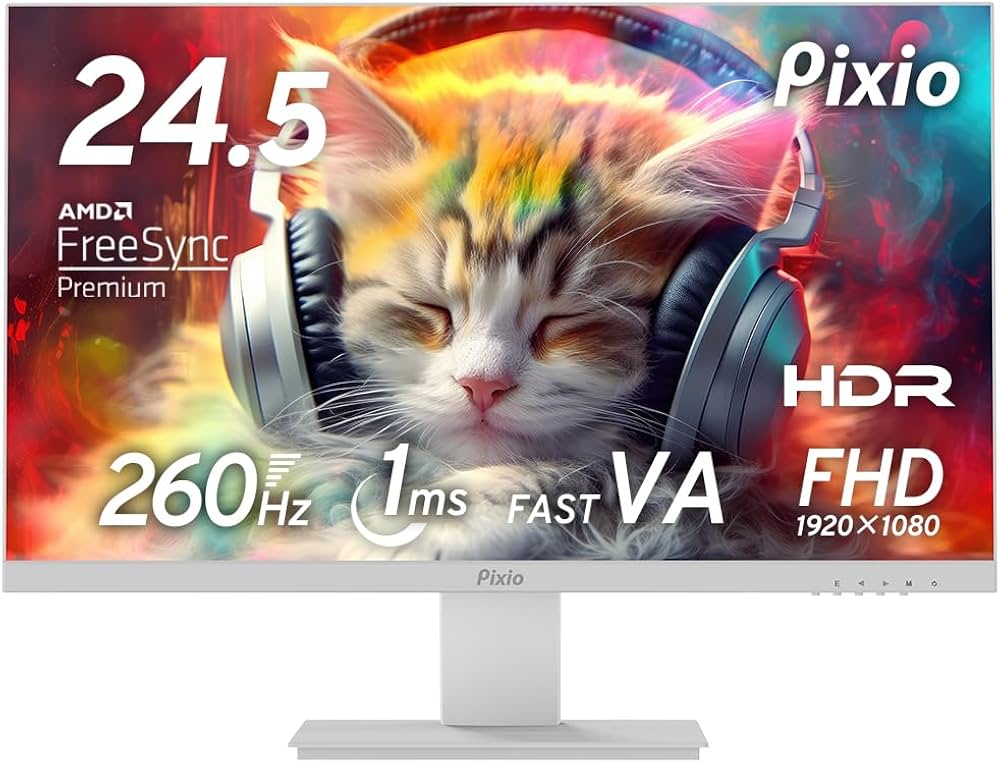 Amazon.co.jp: Pixio PX259 Advanced White ゲーミングモニター 24.5