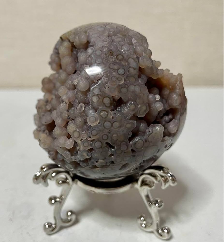 Amazon.co.jp: グレープアゲート カルセドニー スフィア 鉱物標本 葡萄