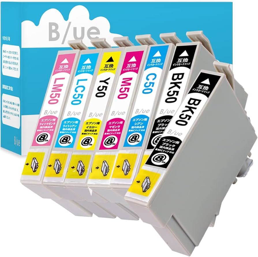 Amazon.co.jp: IC6CL50 【 6色+BKセット 合計7本】(エプソン用) B/ue製