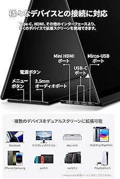 Amazon.co.jp: EHOMEWEI モバイルモニター 有機EL タッチパネル 13.3