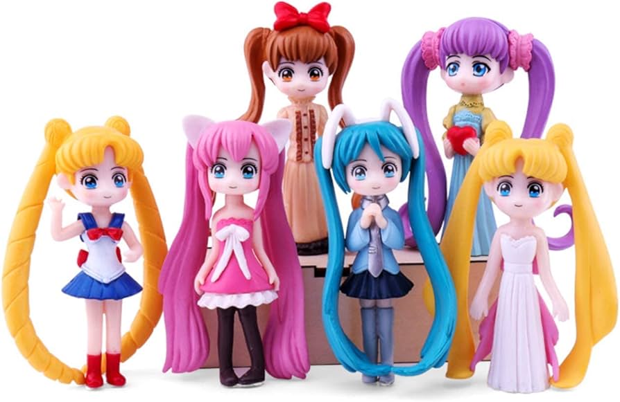 Amazon.co.jp: HYSTYLE 6個 かわいい女の子 フィギュア おもちゃ ミニ