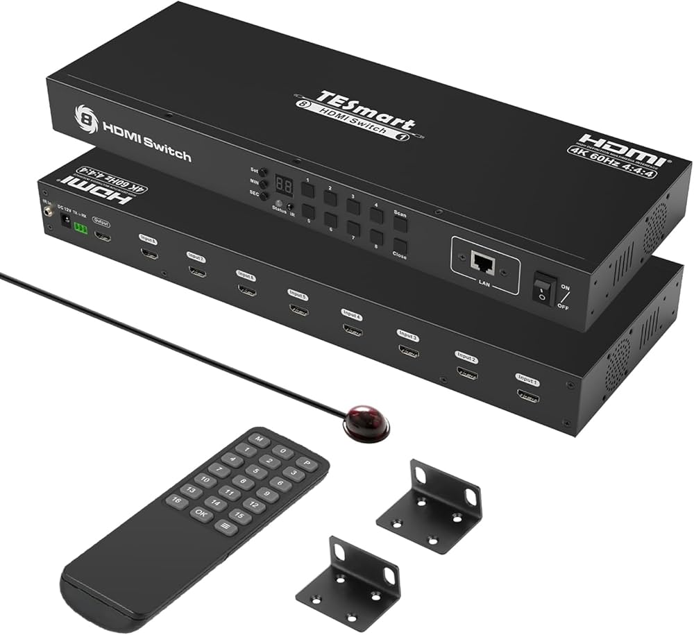 Amazon.com: TESmart 8×1 HDMI Switch 8 in 1 Out 4K @ 60Hz HDCP with