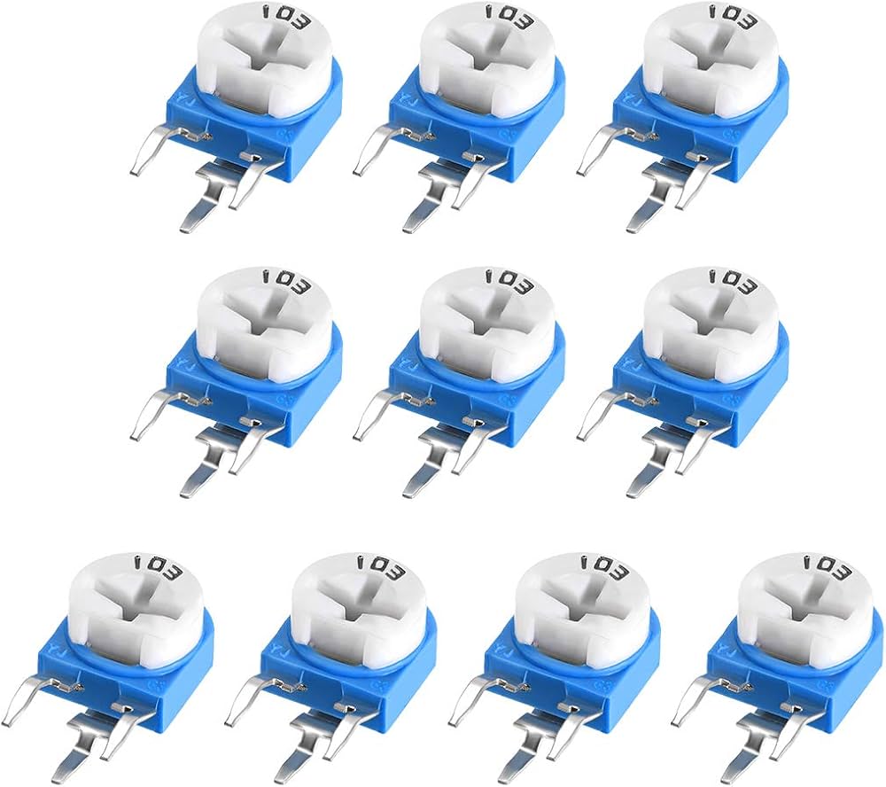 Amazon | uxcell 炭素被膜トリムポテンショメータ 10KΩ 縦型高精度可変