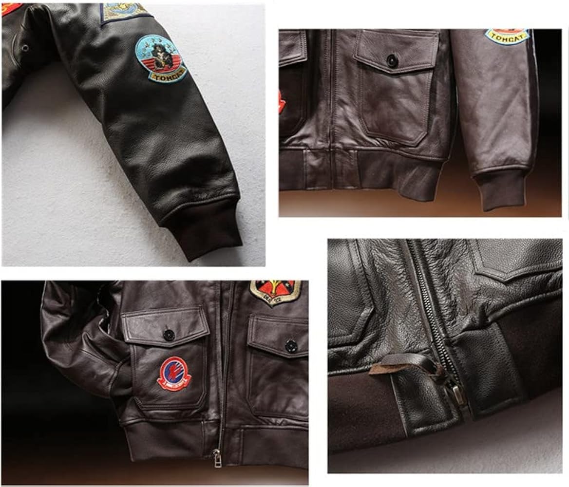 Amazon | [VIIBOY] 本革フライトジャケット トップガンモデル 本革