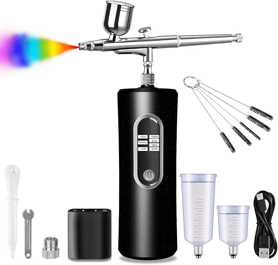 Amazon | Fascinated エアブラシ 充電式 エアブラシ 残電量可視化