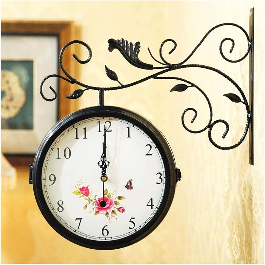 Amazon.co.jp: 壁掛け時計レトロ鍛造鉄壁掛け時計-20インチ