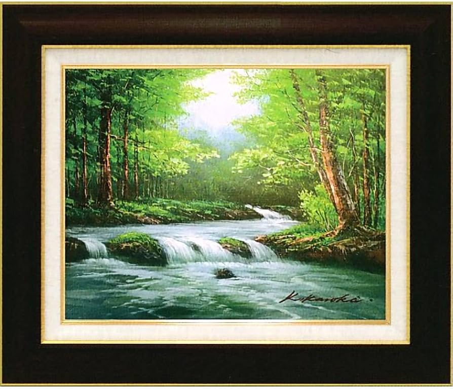 Amazon.co.jp: 黒木啓 奥入瀬1 F10号 受注制作 油彩画 油絵 風景画