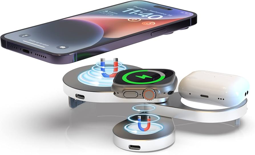 Amazon.co.jp: 3in1 ワイヤレス充電,折り畳めapple watch充電器15W急速