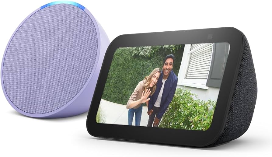 Amazon Echo Pop (newest model), Lavender Bloom, Full sound compact