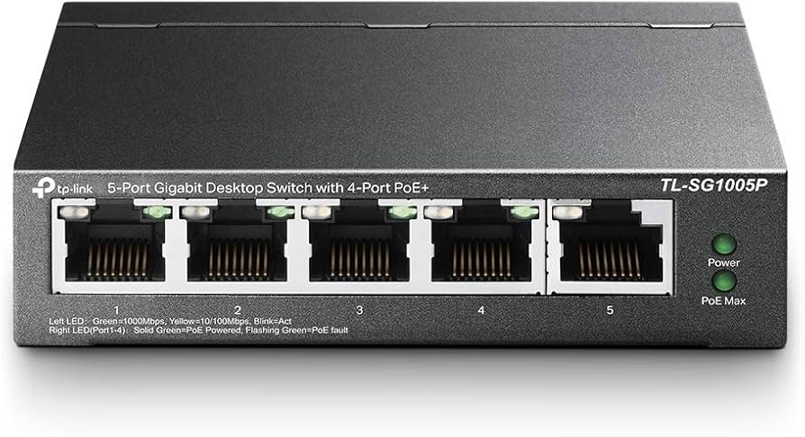 TP-Link 5-Port Gigabit Desktop PoE Switch with 4-Port PoE+, 65 W