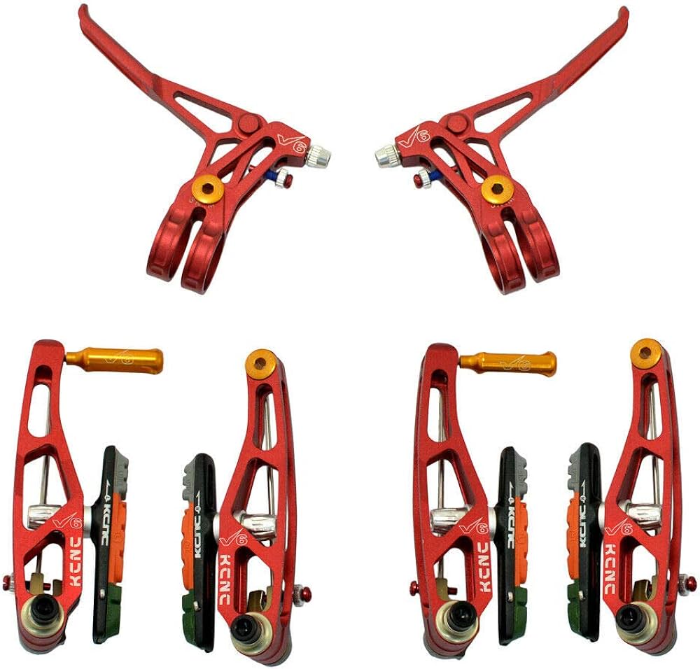 Amazon | KCNC V6 VB6 MTB V-Brake Set (V-Brakes and Levers), Red