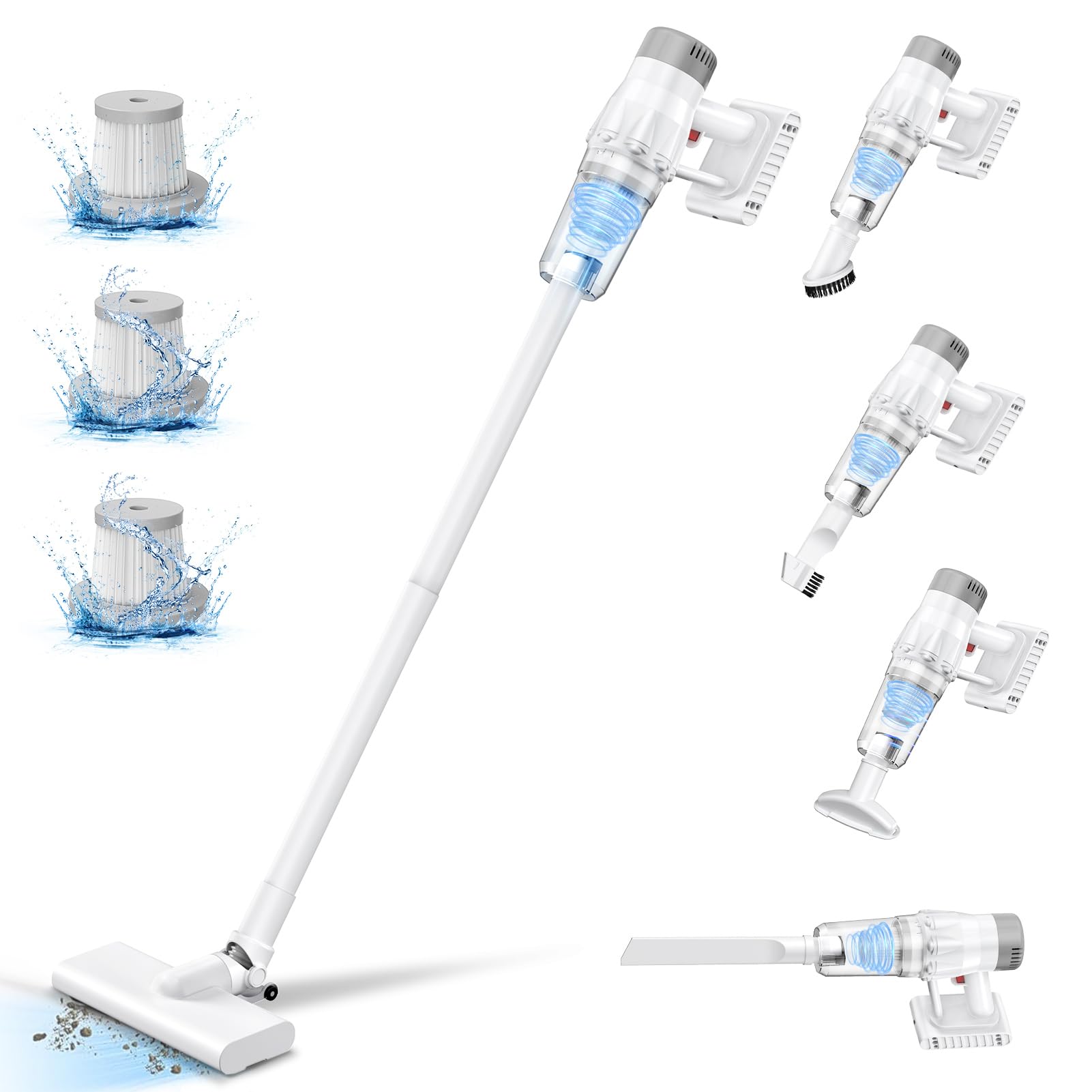 Amazon | 掃除機 コードレス 15000pa強力吸引 2way ハンディー