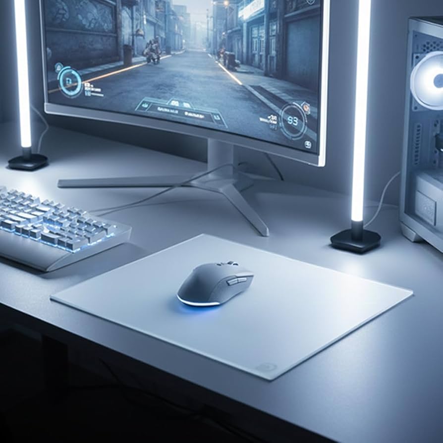 Amazon.co.jp: STORIA ゲーミングマウスパッド ガラス Nulla White XL