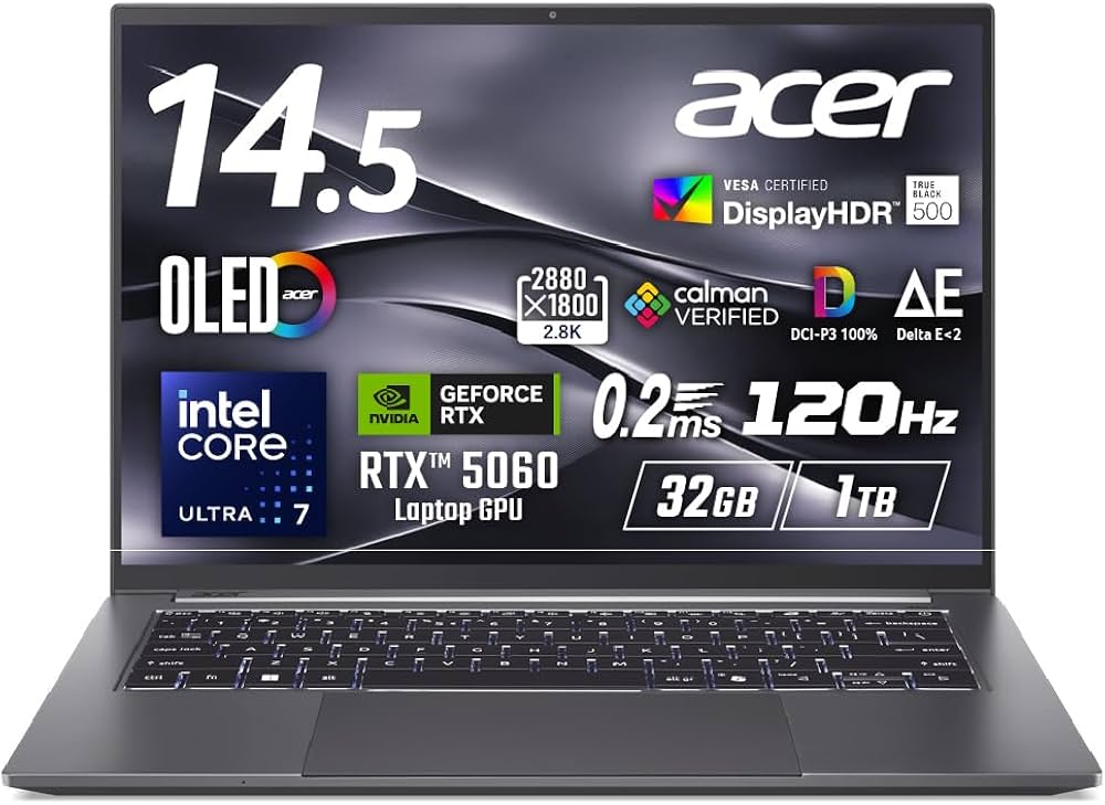 Amazon.co.jp: Acer Swift X 14 Core Ultra 7 255H RTX 5060 32GB
