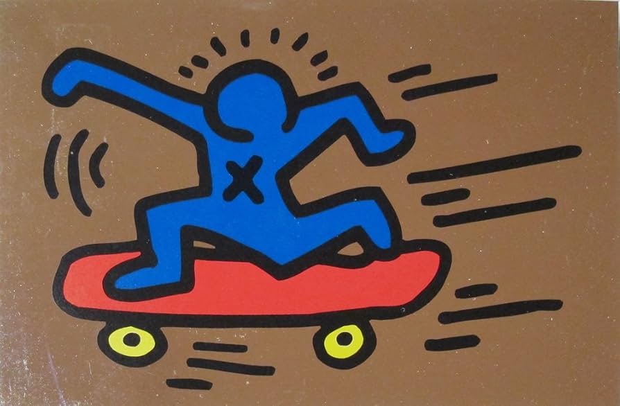 Amazon.co.jp: ◇キース・ヘリング【スケボー】アートプリント◇額付