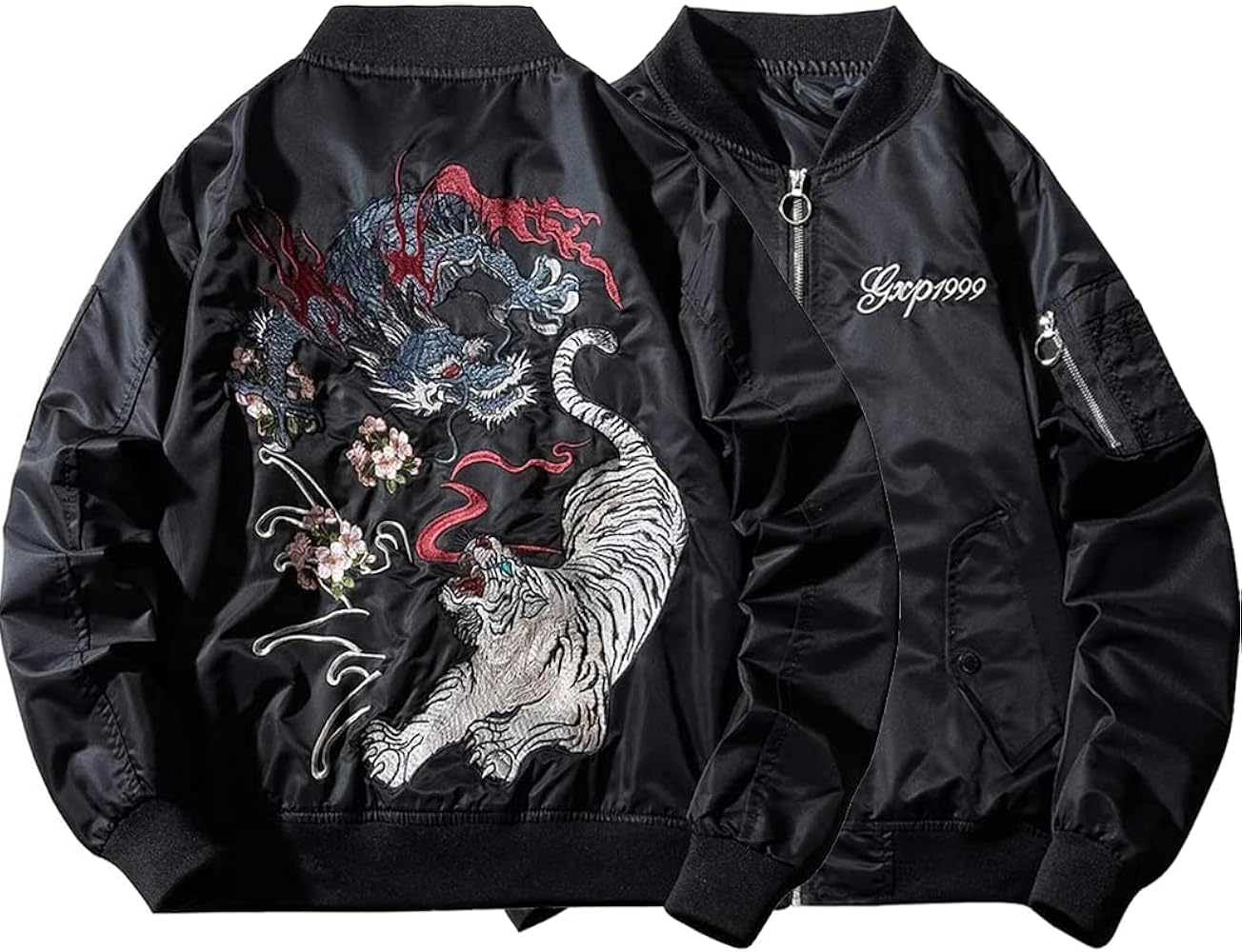 Amazon | BANKIKU（バンキク） スカジャン メンズ 龍 虎