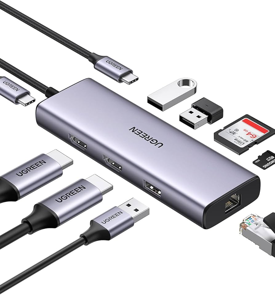 Amazon | UGREEN USB C ハブ 9 IN 1 デュアルHDMIアダプター ダブル4K