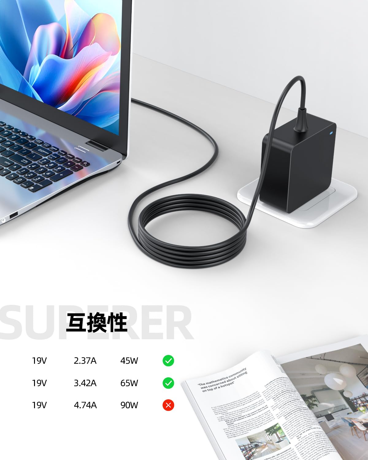 Amazon.co.jp: 【PSE認証/折畳式充電器】65w 45w 東芝互換用 充電器