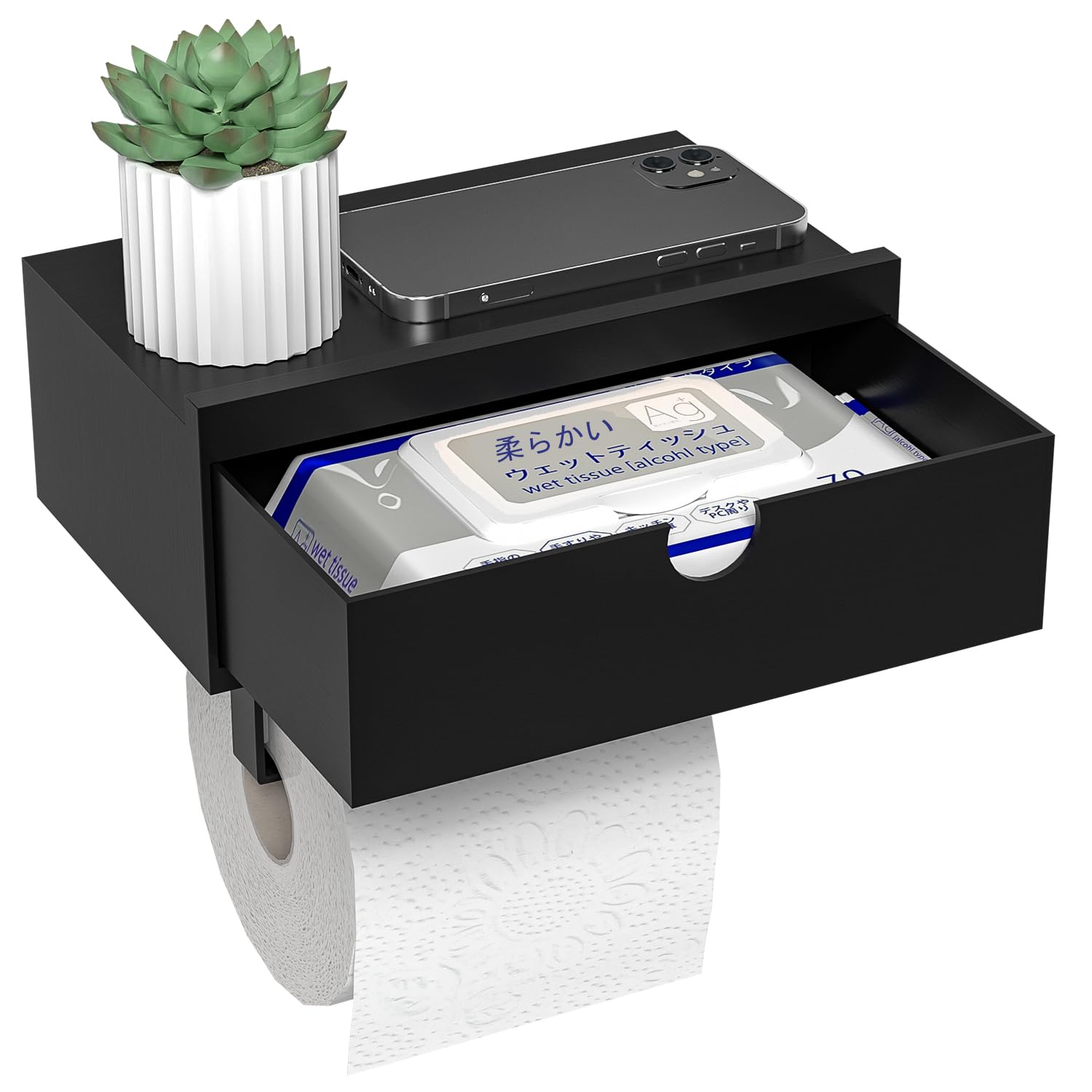 Amazon.co.jp: Focieuloトイレットペーパーホルダー 壁掛け ティッシュ