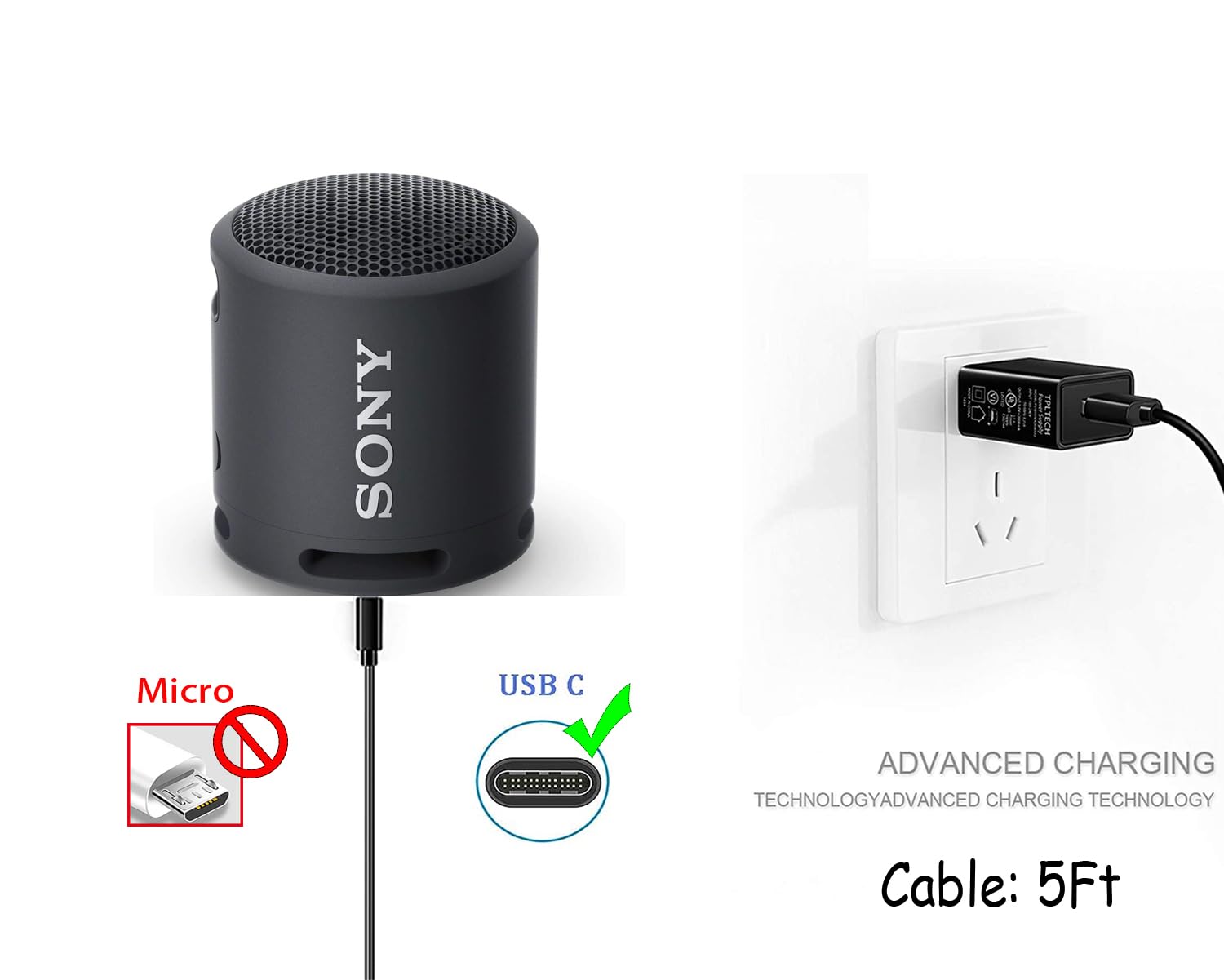 Amazon.co.jp: 充電コード ソニー SRS-XB13 SRS-XB23 SRS-XB33 SRS