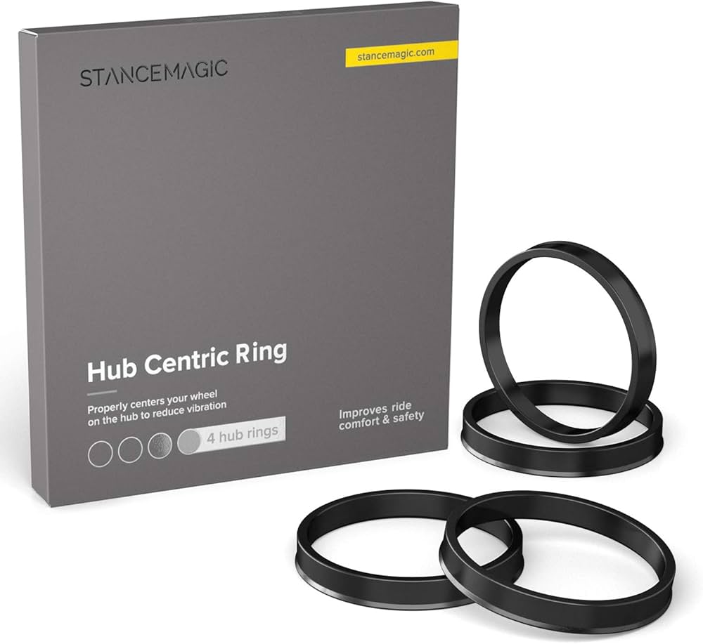 Hubcentric Rings (Pack of 4) - 64.1mm ID to 73.1mm OD - Black Poly