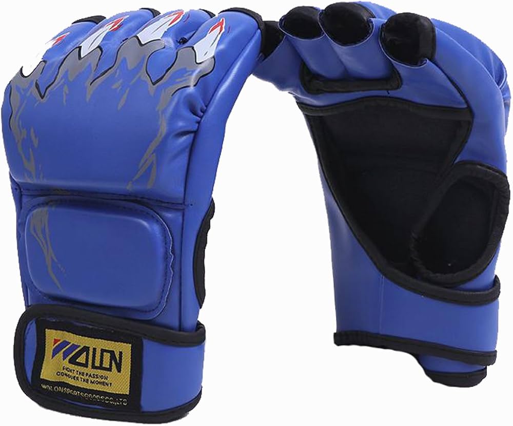 Amazon | オープンフィンガーグローブ 【青 ブルー】総合格闘技