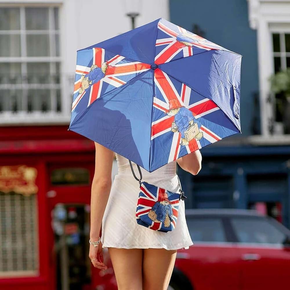 Signare Paddington Bear Union Jack Design Compact Folding Umbrella