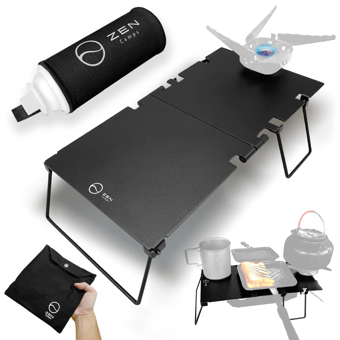 Amazon | ZEN Camps 遮熱テーブル イワタニ ガス缶カバー付 ジュニア