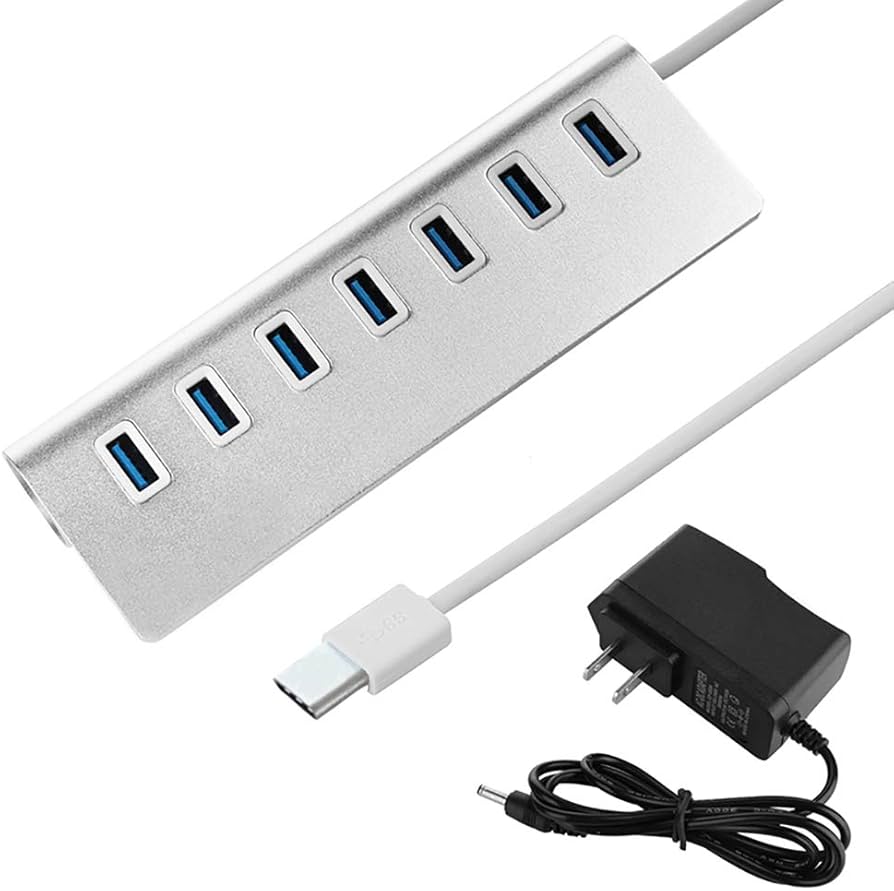 Amazon | USBハブ セルフパワー 3.0 ACアダプター付き 7ポート同時充電