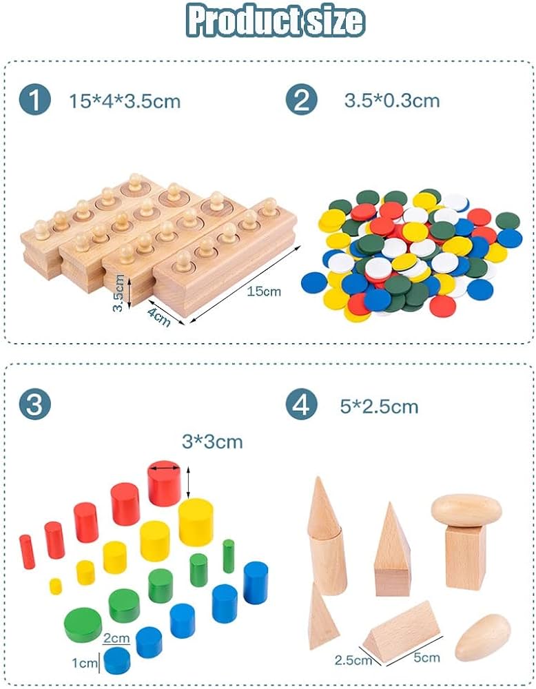 Amazon.co.jp: モンテッソーリ教具 モンテッソーリ感覚補助具の10点