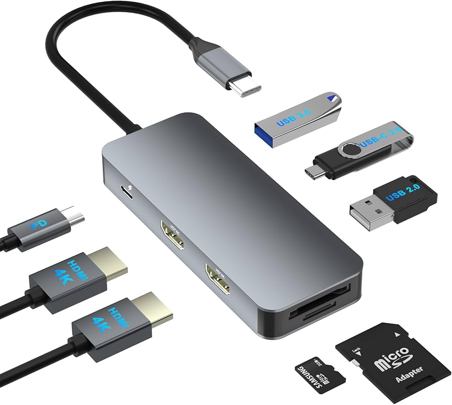 Amazon | ドッキングステーション HDMI 2つ 8-IN-1ドッキング