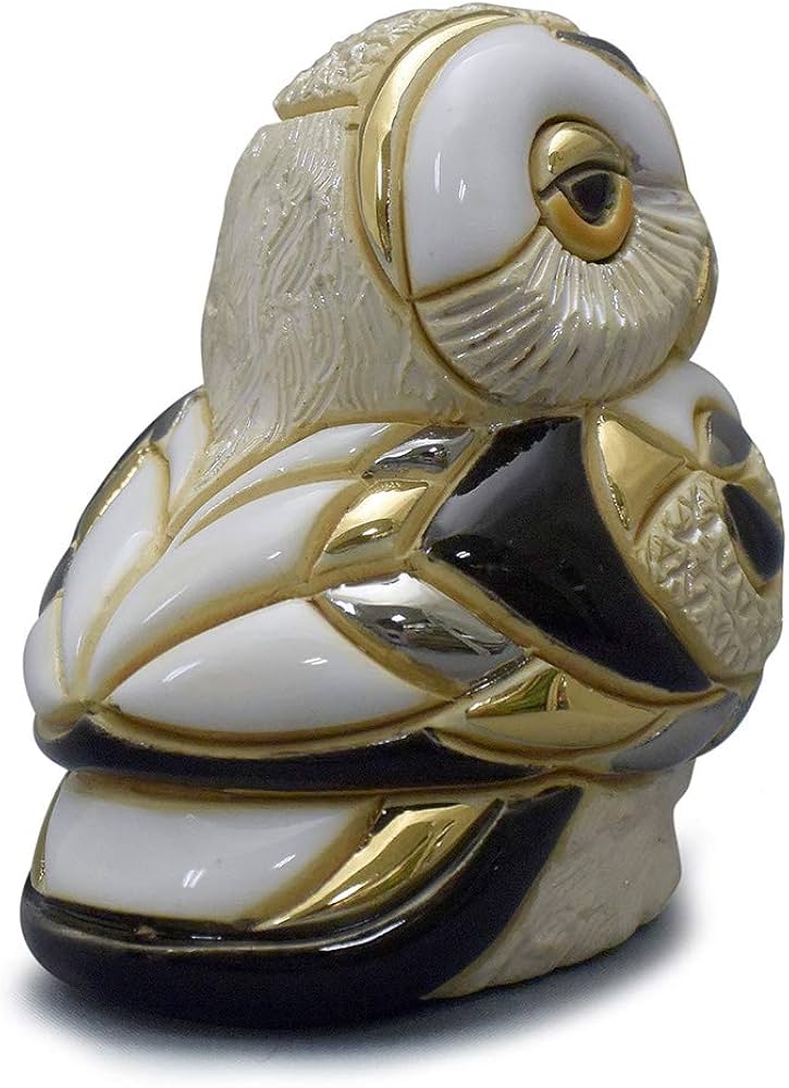 Amazon.co.jp: リンコナダ 白フクロウ子供 F335 陶器 動物 置物