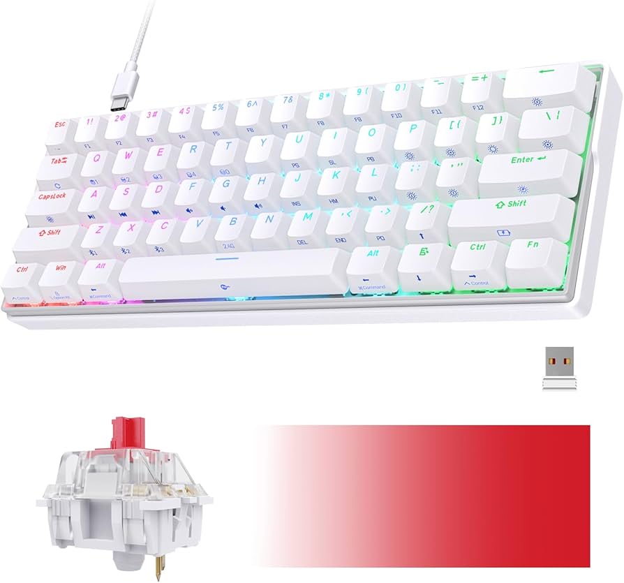 Amazon.com: KEMOVE Snowfox DK61 60% Wireless Mechanical Gaming