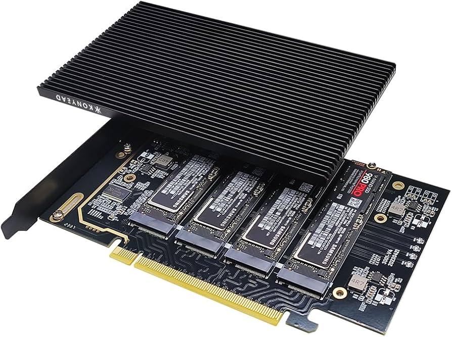 Amazon.co.jp: KONYEAD pcie4.0 x16 to m.2 m-Key nvme x 4 ssd 拡張