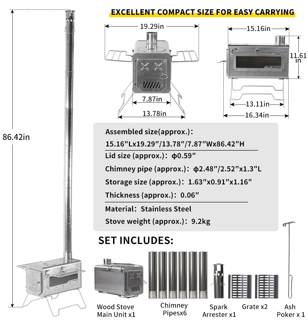 Soomloom Firewood Stove PROTO Dual-purpose Camping Pellets Combi