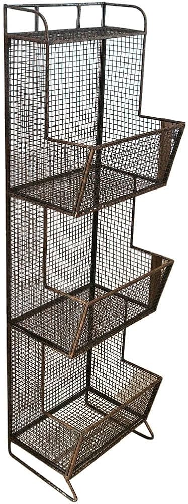 Amazon｜ダルトン(Dulton) ワイヤーマガジンラック 鉄錆と塗装剥がれが