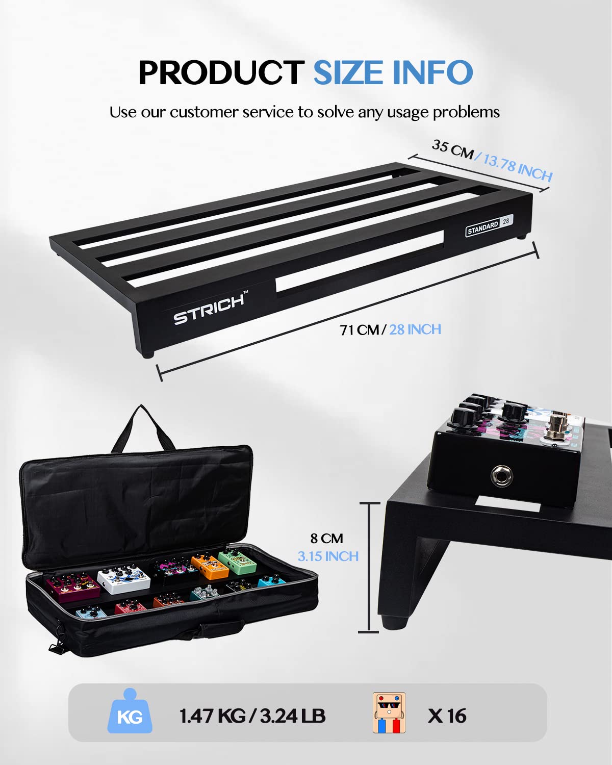 Amazon | STRICH ギターペダルボード アルミ合金製 1.47KG 軽量ペダル