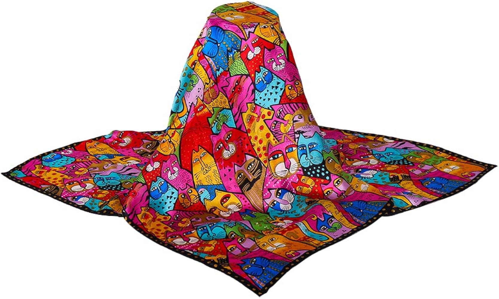 HeyToo Women 100% Large Silk Square Scarf Luxury Art Collection