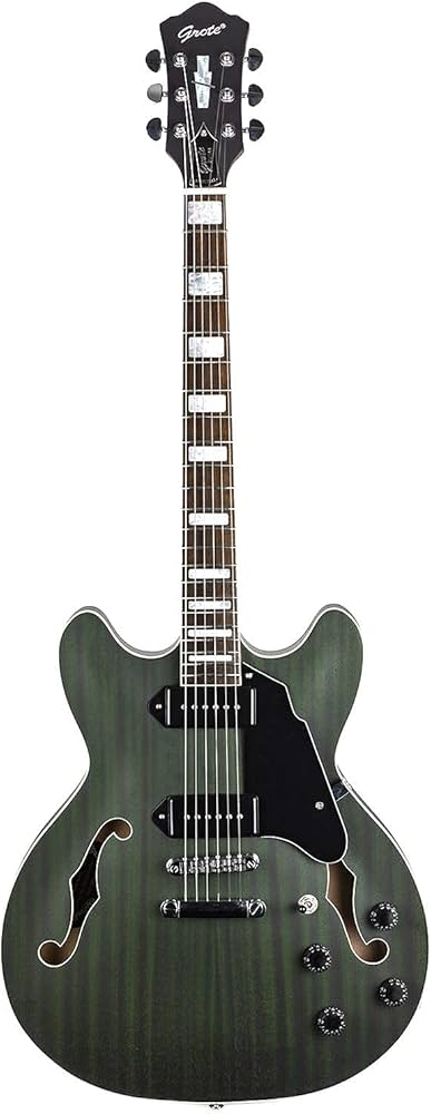 Amazon | GROTE Full Scale Electric Guitar Semi-Hollow Body Guitar