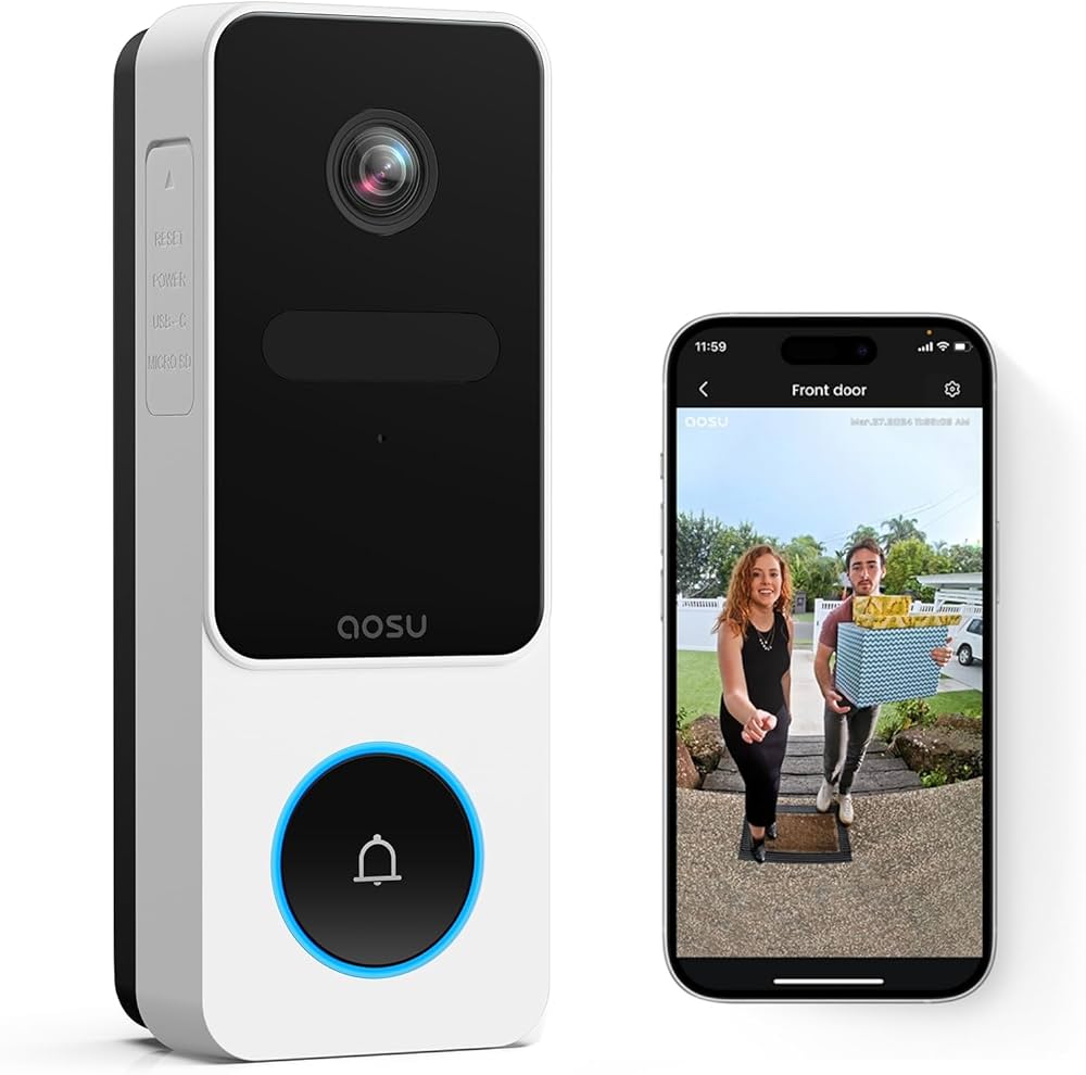 Amazon.co.jp: aosu ドアホン インターホン ワイヤレス 【電池式・配線