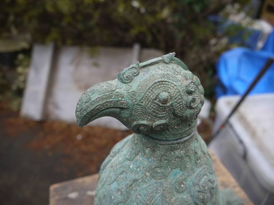 Amazon.co.jp: 【H30219】中国美術青銅鳥尊梟尊青銅器酒器古銅古玩唐物