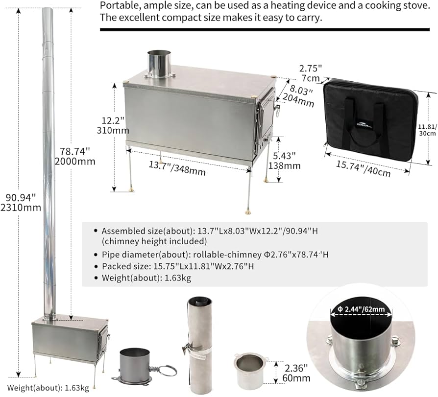 Amazon.com: Soomloom foldable titanium wood-burning stove
