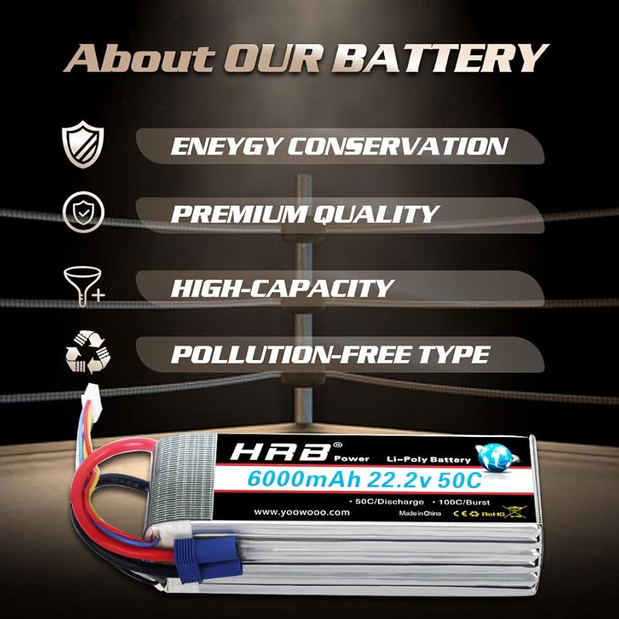 Amazon.co.jp: HRB 22.2V 6S 6000mAh 50C EC5 リチウムポリマー電池