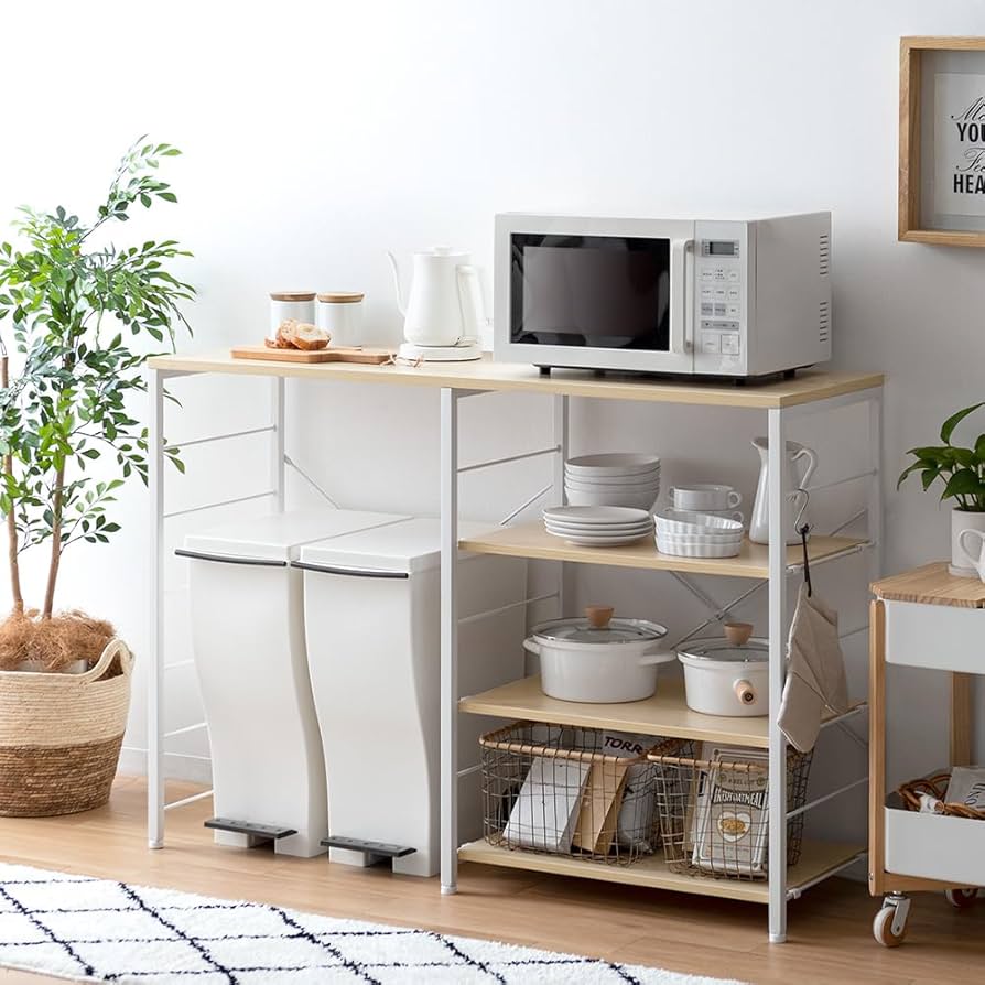 Amazon.co.jp: エア・リゾーム レンジ台 レンジラック キッチンラック