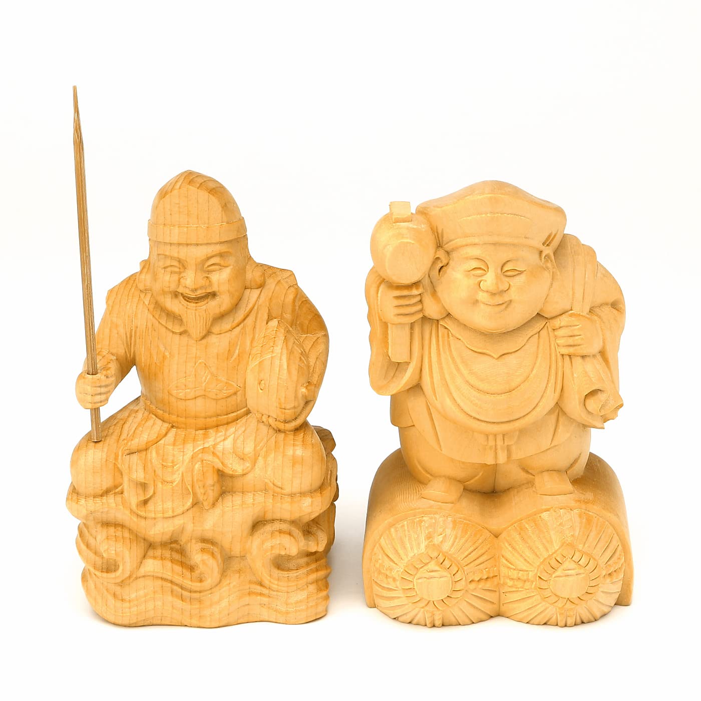Amazon｜伊勢 - 宮忠 - 木彫り 仏像 七福神 置物 恵比寿様 大黒様 二