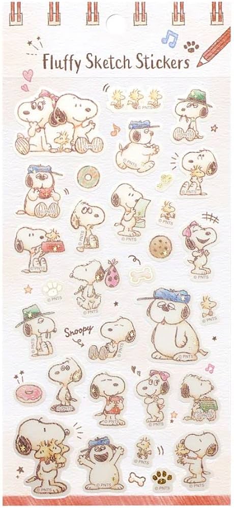 Amazon | PM フラッフィースケッチ ステッカーズ 【スヌーピー
